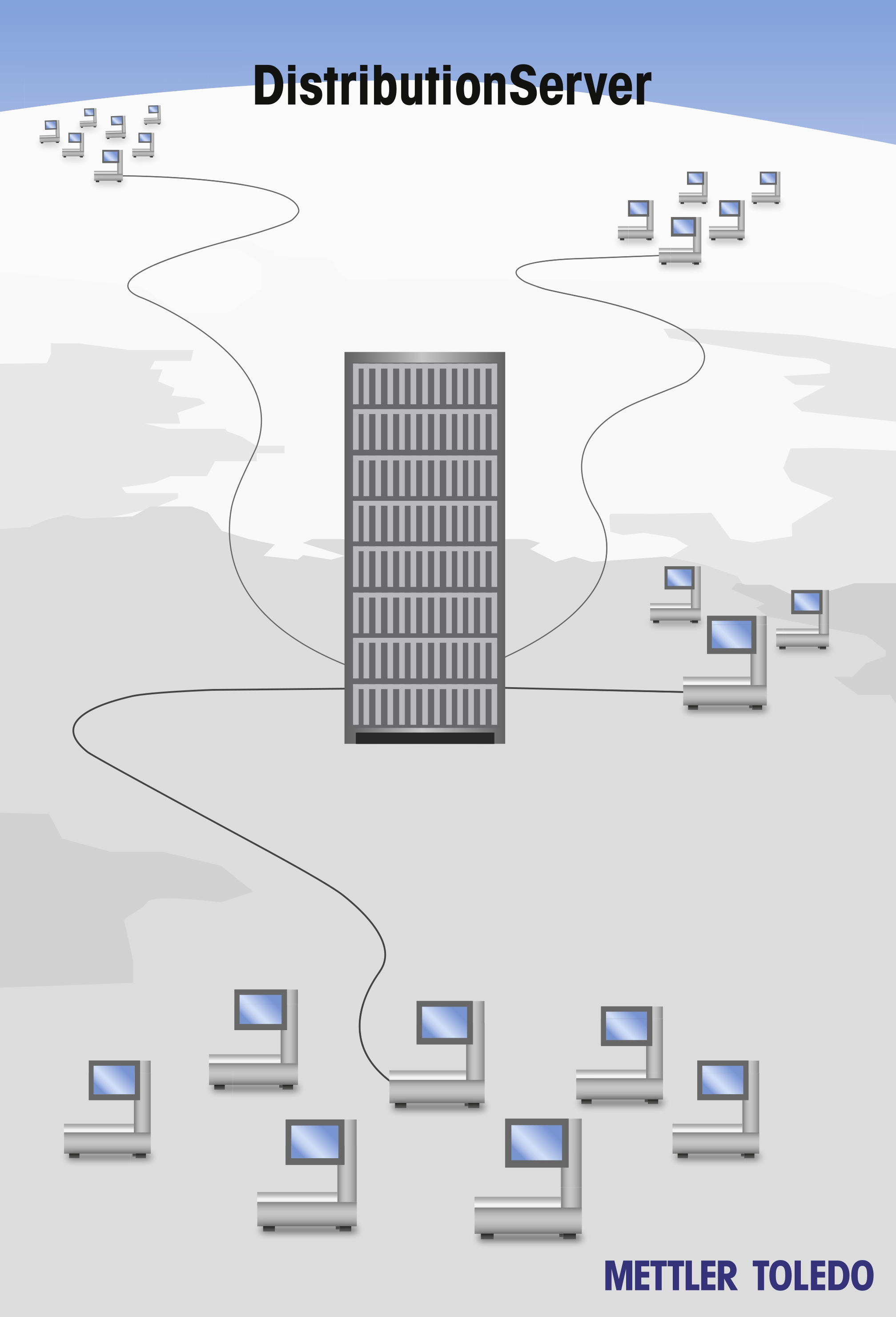 Der METTLER TOLEDO DistributionServer steuert die Software-, Patch- und Datenverteilung.