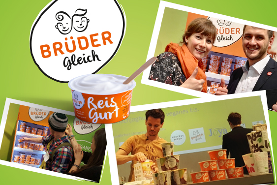 Die BRÜDER Gleich mit dem Reisgurt auf der BIOFACH Die BRÜDER Gleich mit dem Reisgurt auf der BIOFACH