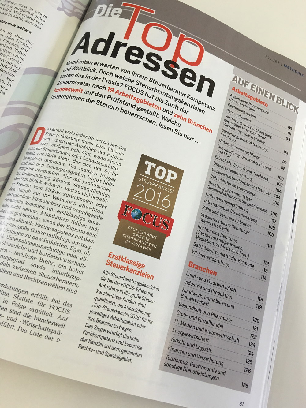 FOCUS Top Steuerkanzlei 2016 - Kanzleimarketing mit Dongus Hospach Partner