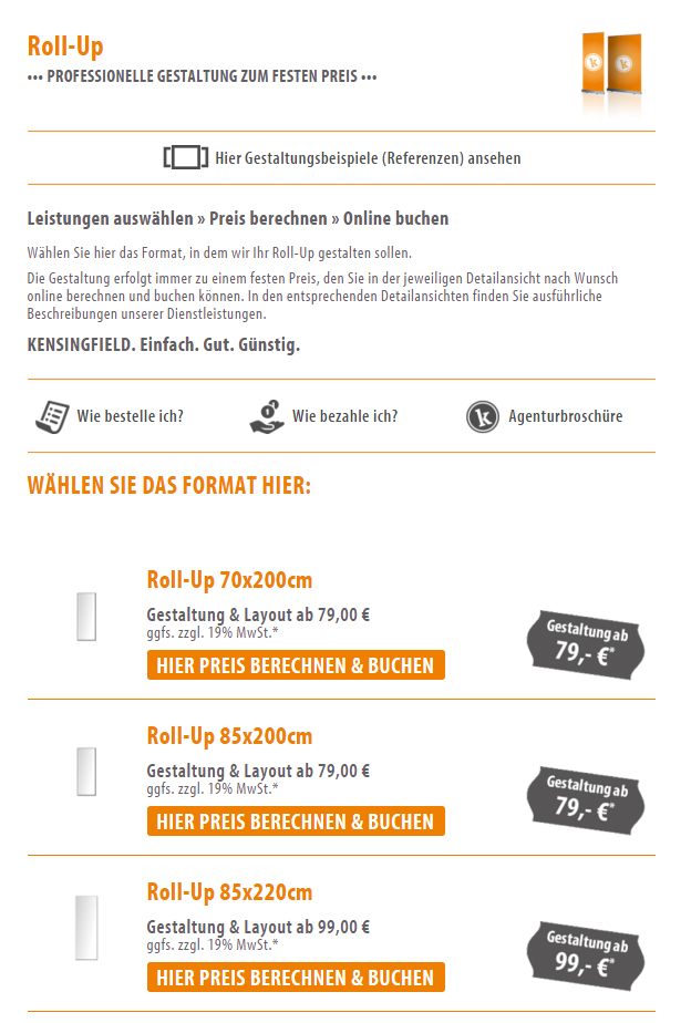 Roll-Up gestalten bei KENSINGFIELD Roll-Up gestalten bei KENSINGFIELD