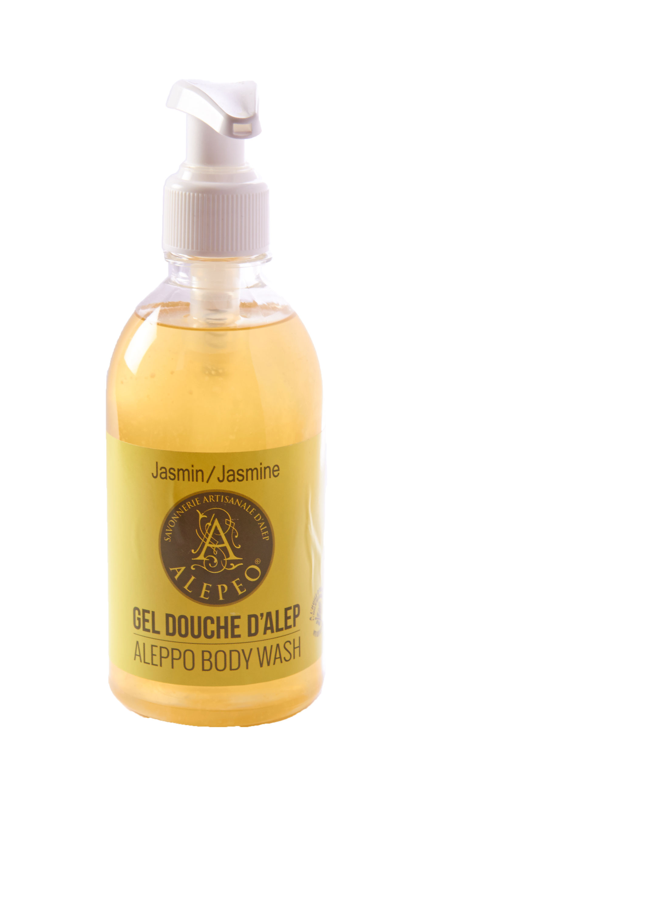 Die natürlich schonende Pflegedusche von Alepeo hier mit feinem Jasminduft Die natürlich schonende Pflegedusche von Alepeo hier mit feinem Jasminduft
