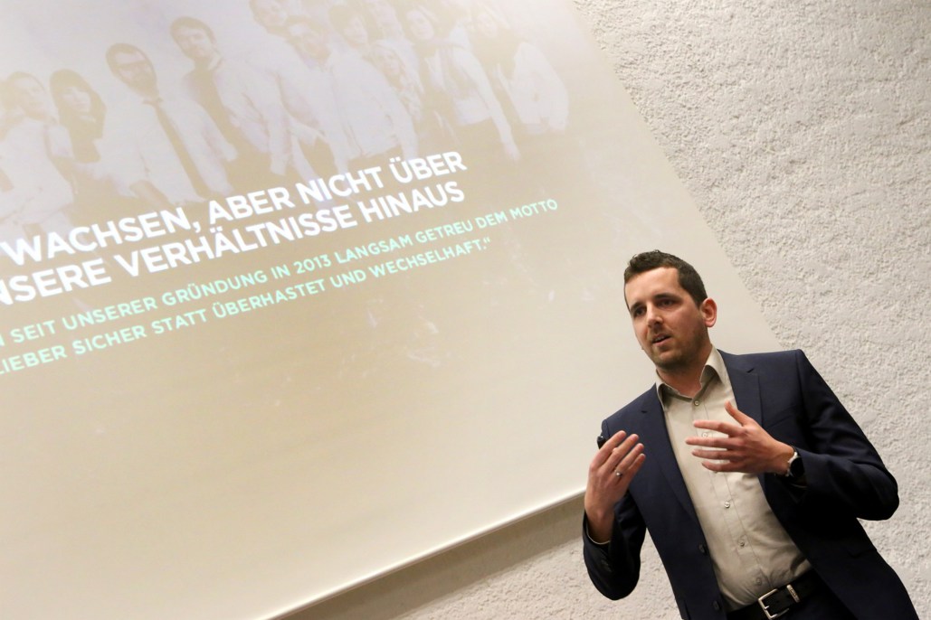 Geschäftsführer Johannes Goering beim Vortrag des Mittelstandpreises Ludwig 2016 (Bildquelle: Fotos 