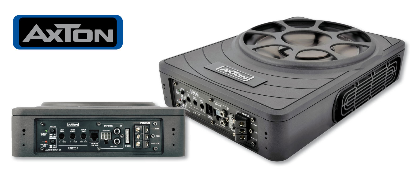 AXTONs Aktivsubwoofer ATB25P passt unter die Fahrzeugsitze AXTONs Aktivsubwoofer ATB25P passt unter die Fahrzeugsitze