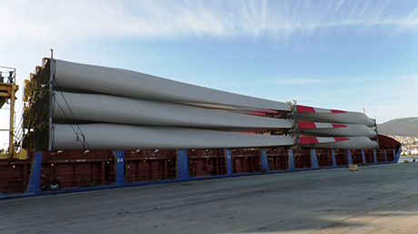 DSV Transport von Nordex Rotorblättern