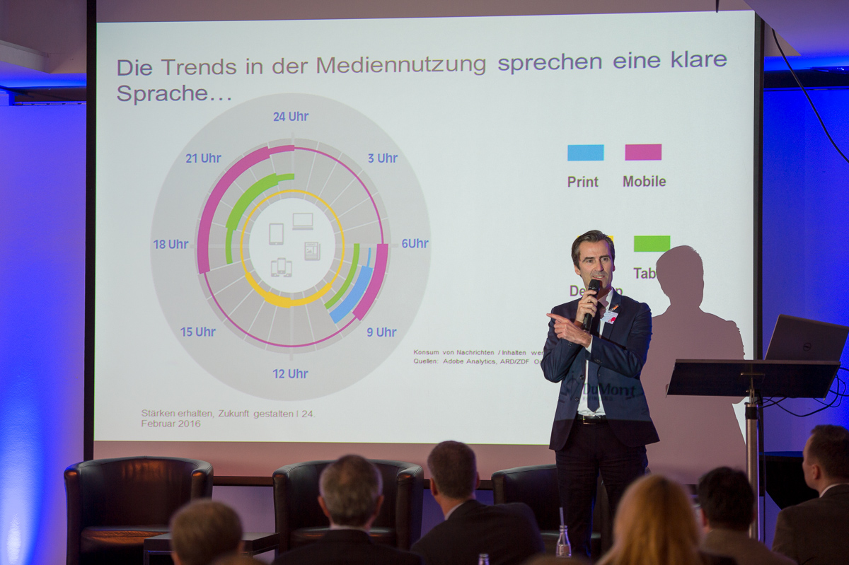Trends in der Mediennutzung zeigte Philipp M. Froben, Geschäftsführer Medienhaus DuMont Rheinland. (