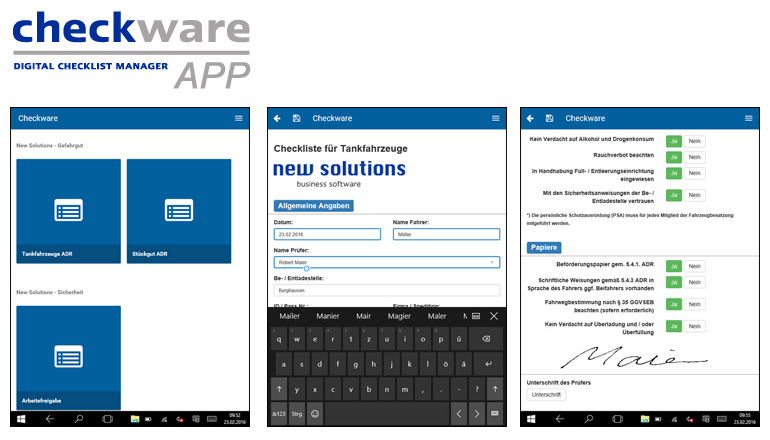 Checkware App: Digitale Checklisten auswählen, ausfüllen und unterschreiben