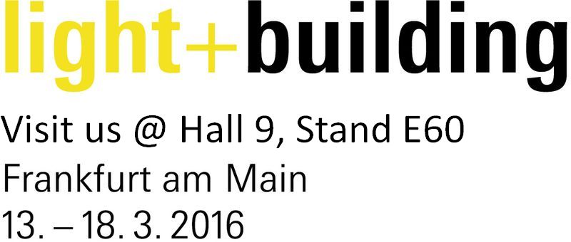 pds GmbH auf der Light + Building 2016 in Halle 9, Stand E60 (Bildquelle: Messegesellschaft Light + pds GmbH auf der Light + Building 2016 in Halle 9, Stand E60 (Bildquelle: Messegesellschaft Light +
