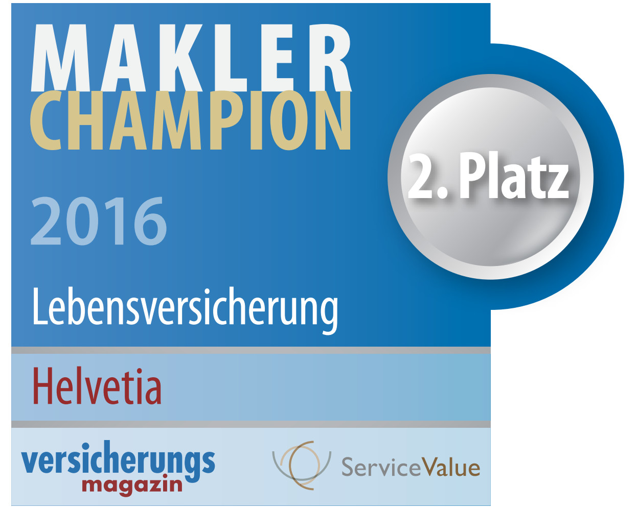 Helvetia Deutschland ist Makler-Champion 2016 (Grafik: Helvetia Deutschland) Helvetia Deutschland ist Makler-Champion 2016 (Grafik: Helvetia Deutschland)