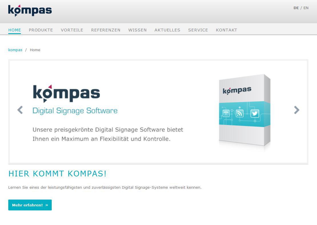 Im modernen Design bietet die neue kompas-Website alle wichtigen Informationen übersichtlich auf ein Im modernen Design bietet die neue kompas-Website alle wichtigen Informationen übersichtlich auf ein