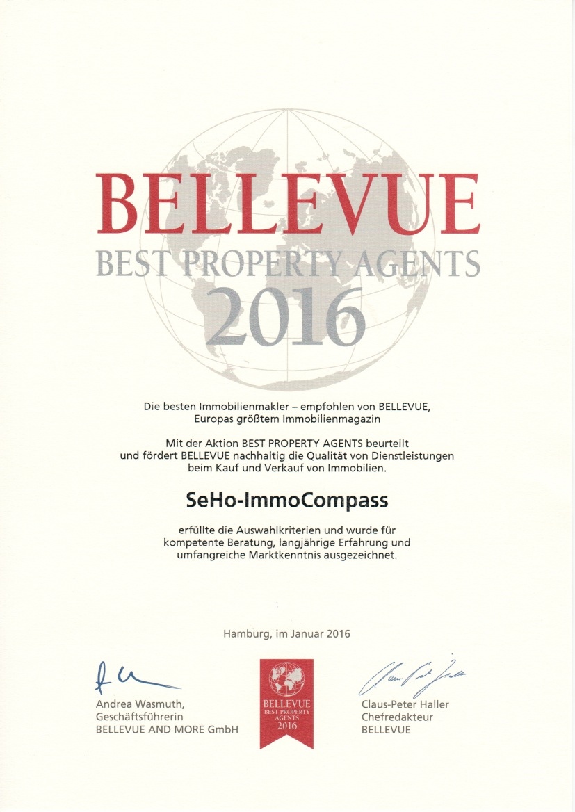 Das begehrte"Bellevue"-Zertifikat 2016