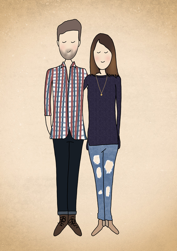 Dei Illustraten gestalten individuelle, romantische Portraits, als Wandbild oder für die Hochzeitsei Dei Illustraten gestalten individuelle, romantische Portraits, als Wandbild oder für die Hochzeitsei