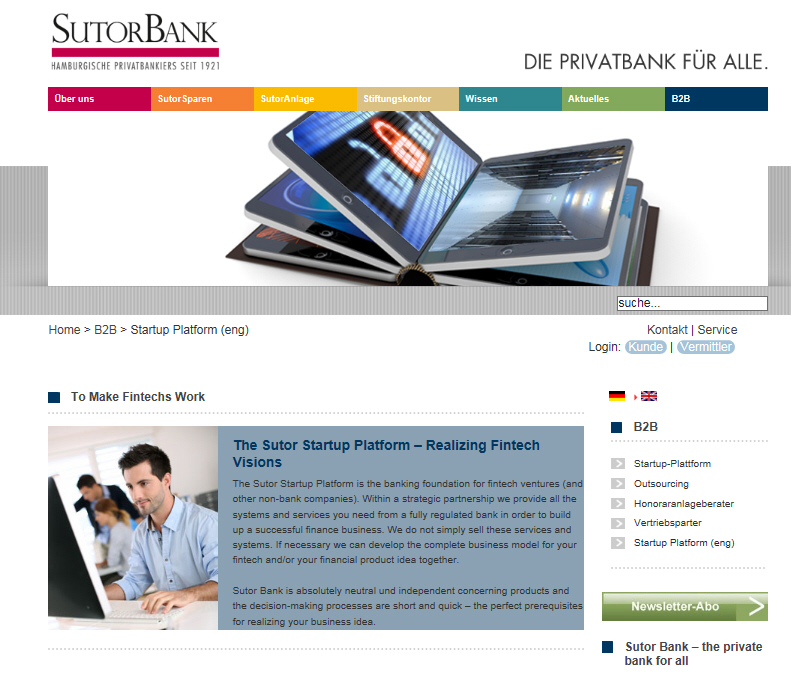 Sutor Startup-Plattform