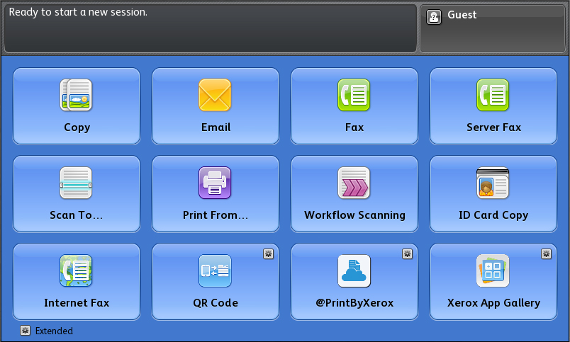Xerox ConnectKey user interface Xerox ConnectKey user interface