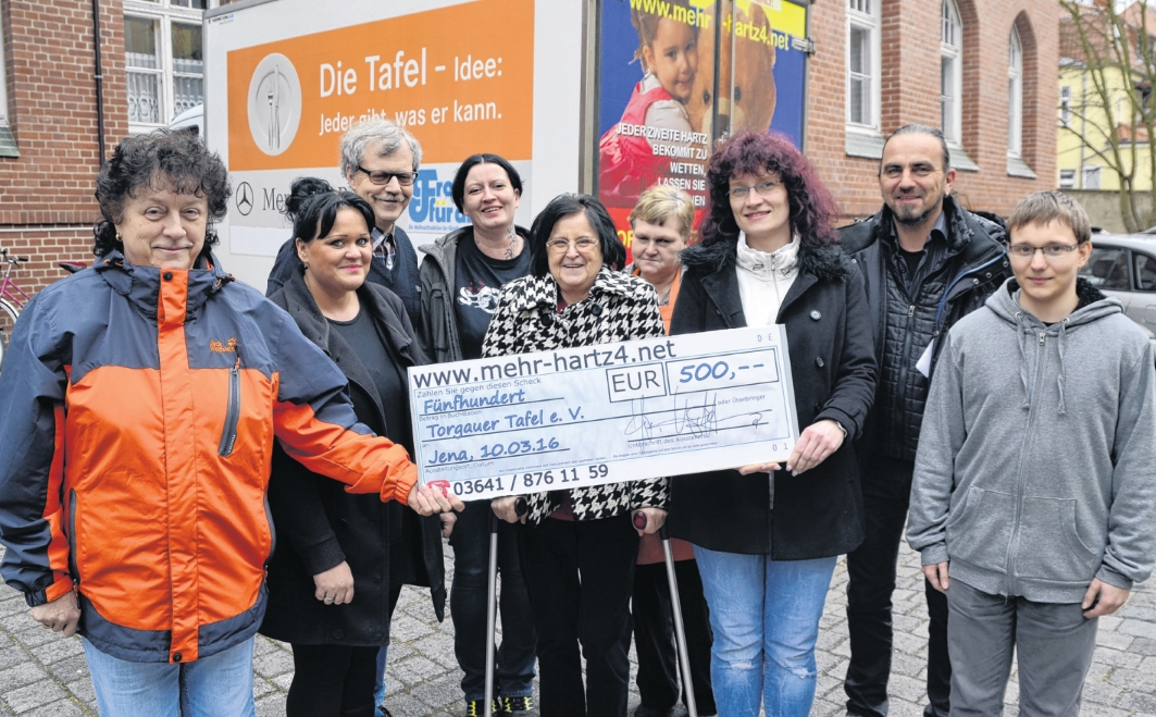 Die Torgauer Tafel e.V. freut sichüber eine Spende des Schutzberbandes gegen Diskriminierung e.V.
