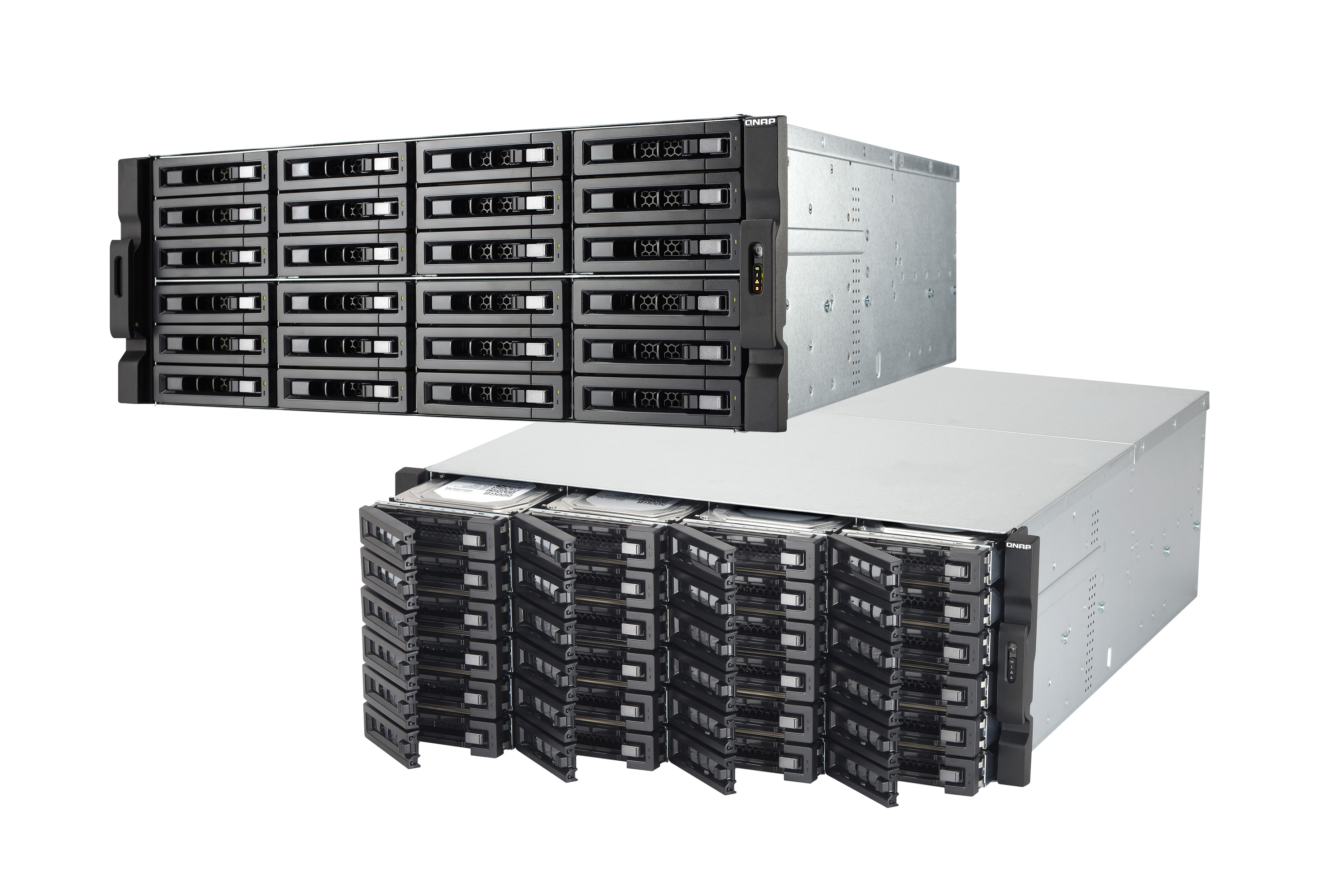 QNAP: Business-NAS TS-ECx80U R2 und TVS-ECx80U R2 mit SFP+-basierten 10-GbE-Ports (Bildquelle: QNAP)