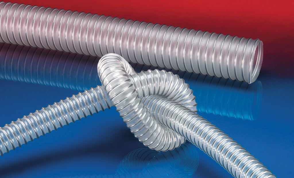 AIRDUC®PUR-INOX 351 MHF-ASAbriebfester und antistatischer Absaug- und Förderschlauch AIRDUC®PUR-INOX 351 MHF-ASAbriebfester und antistatischer Absaug- und Förderschlauch