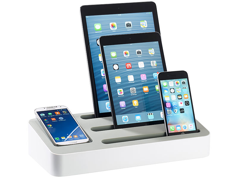 Ladeständer mit 5-Port-Netzteil für Tablets und Smartphones