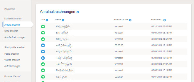 mSpy trackt u.a. alle Anrufe