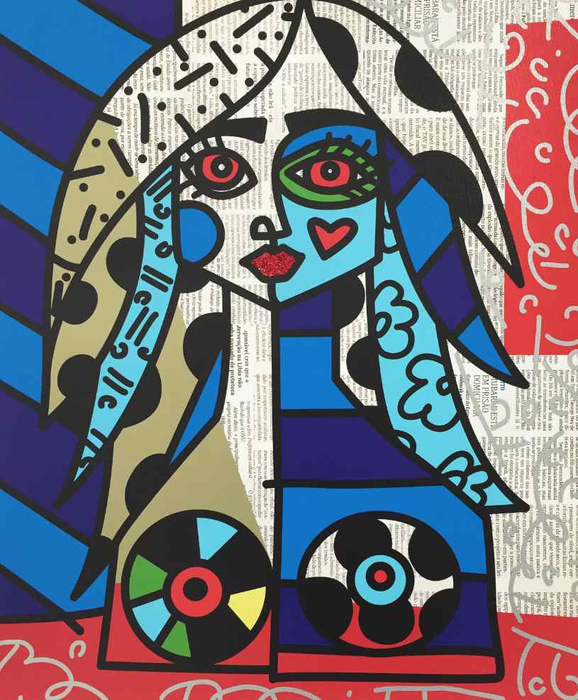 Britto-Gemälde „Alina“ aus seiner Vintage-Reihe Britto-Gemälde „Alina“ aus seiner Vintage-Reihe