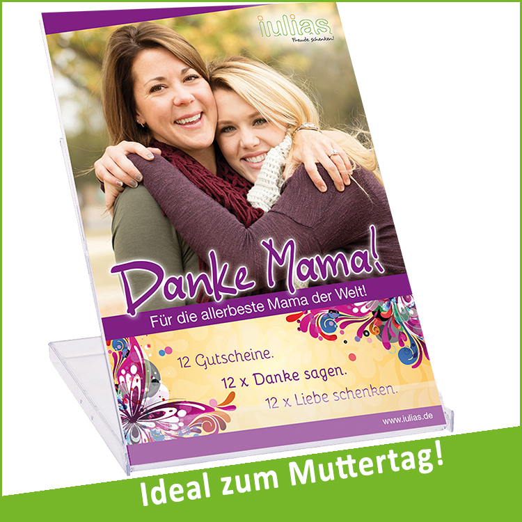Pünktlich zum Muttertag kommt vom iulias verlag die Gutscheinbox"Danke Mama" auf den Markt
