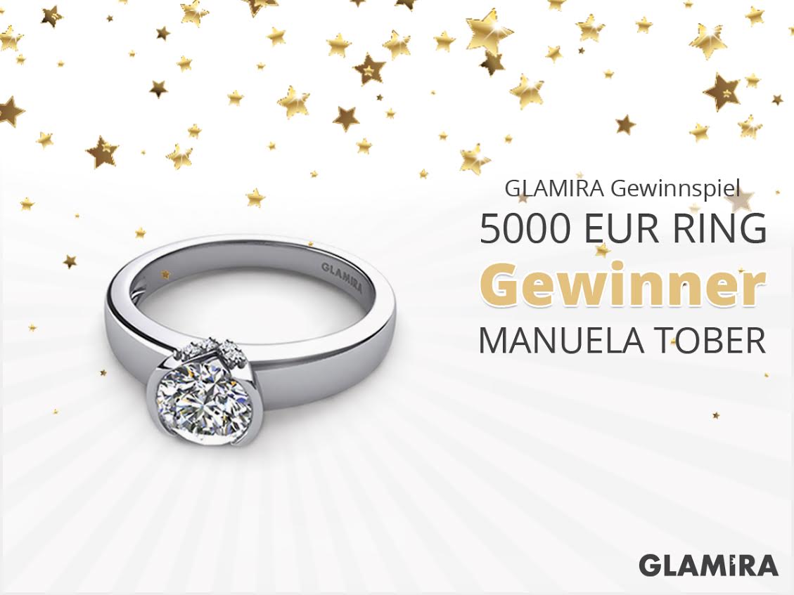 Die Diamantring Gewinnerin Manuela Tober wird auf der GLAMIRA Webseite veröffentlicht