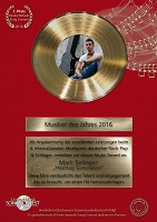 Gold-Auszeichnung - Deutschmusik Song Contest 2016 Gold-Auszeichnung - Deutschmusik Song Contest 2016