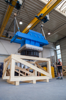 Ein MEIERLING Industrieventilator wird für den Versand transportsicher verpackt