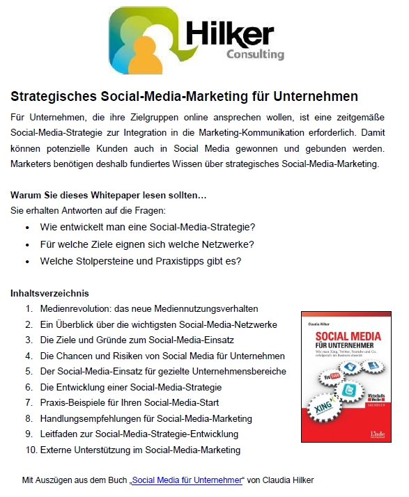 Whitepaper: Strategisches Social-Media-Marketing für Unternehmen Whitepaper: Strategisches Social-Media-Marketing für Unternehmen