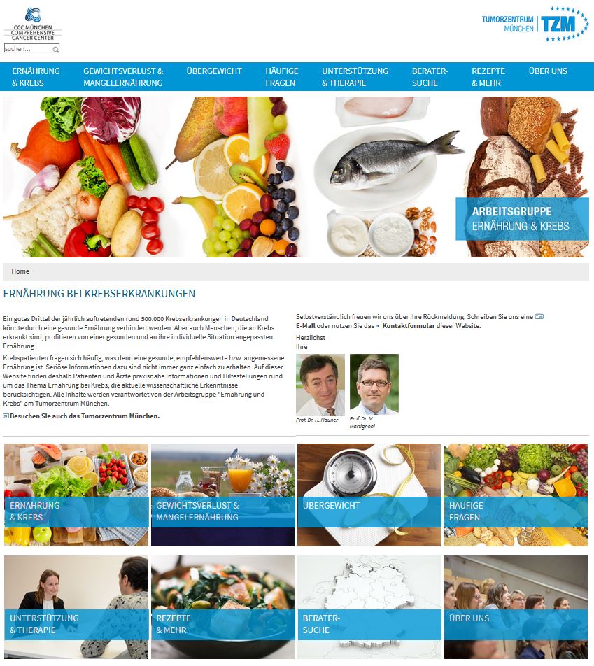 Das neue Infoportal"Ernährung und Krebs" vom Tumorzentrum München