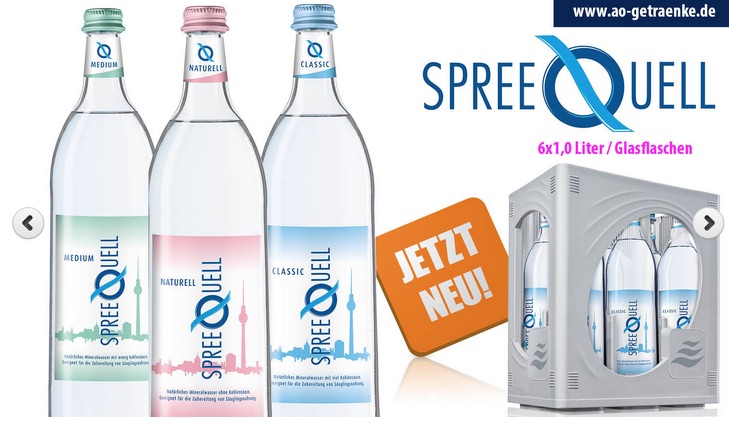 Spreequell Glasflaschen neu bei A&O Getränke