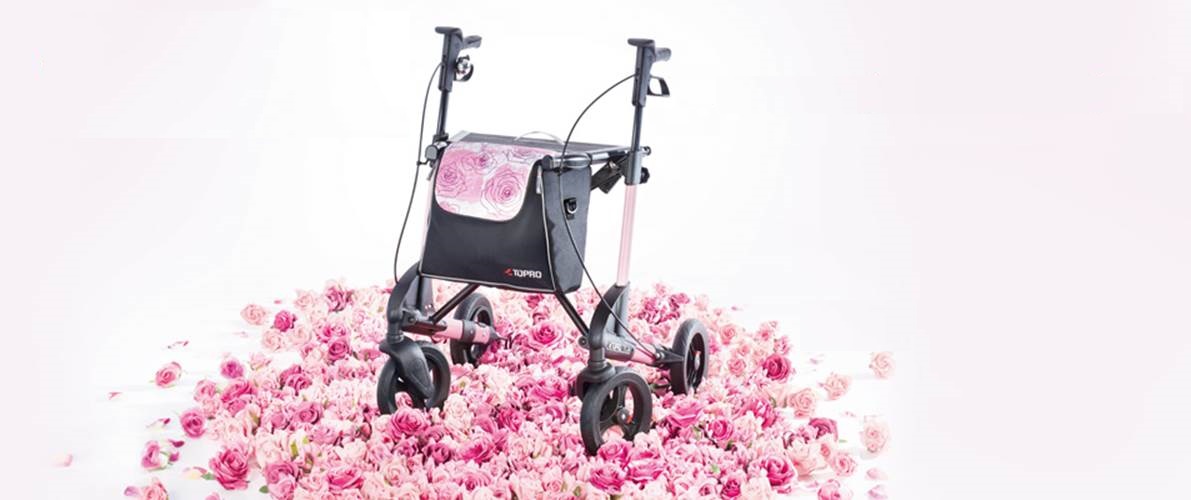 Trendfarbe Rosa: Der Jubiläumsrollator"Rose Sublime" von TOPRO. (Bildquelle: TOPRO GmbH)
