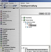 eNVenta Katalogverwaltung: Baumstruktur für Artikel.