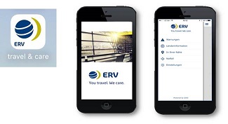 Sicherheits-App „ERV travel & care“ Sicherheits-App „ERV travel & care“
