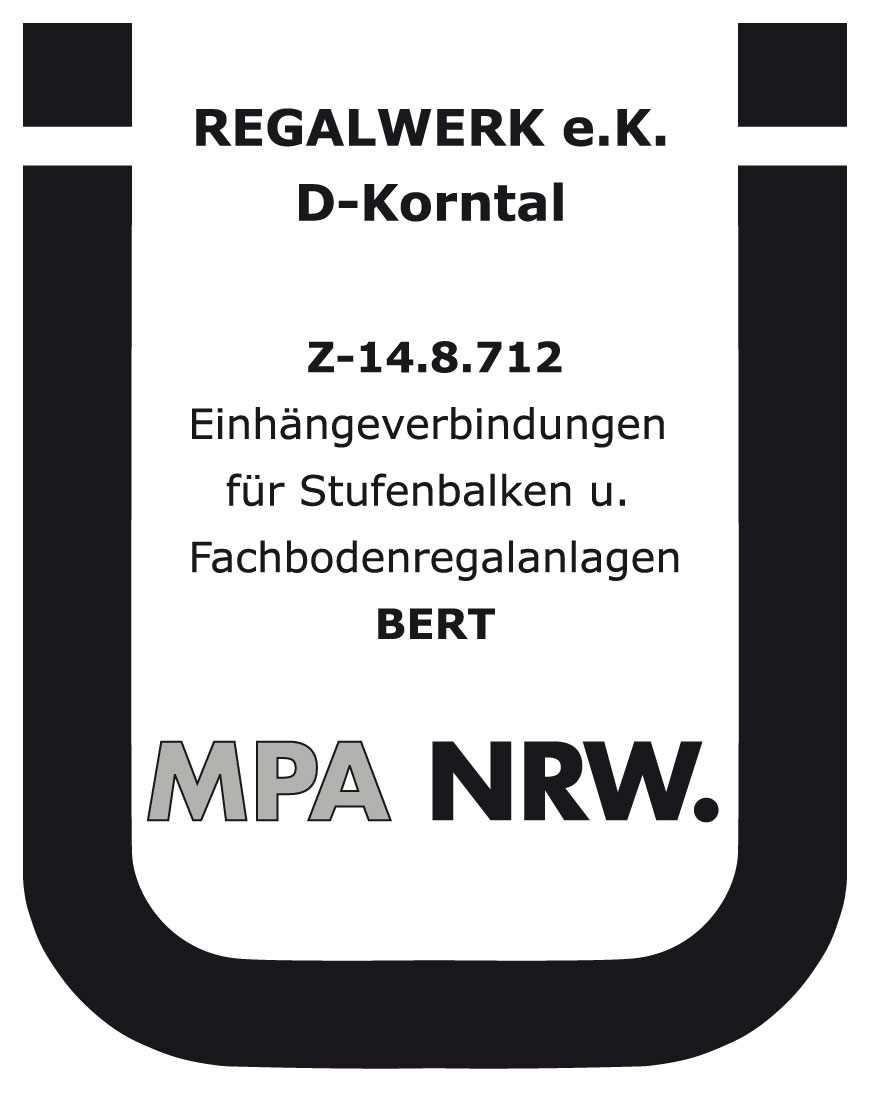 Übereinstimmungszeichen Regalwerk für Einhängeverbindungen für Stufenbalken und Fachbodenregalanlage Übereinstimmungszeichen Regalwerk für Einhängeverbindungen für Stufenbalken und Fachbodenregalanlage