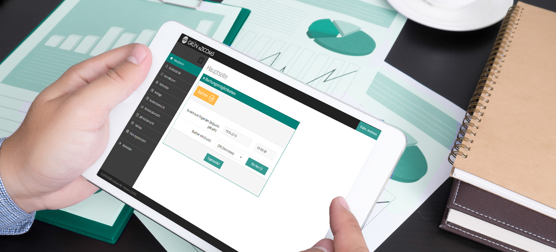 GRÜN ZICOM Cloud ist die Einstiegslösung in die Online-Zeiterfassung für KMUs.