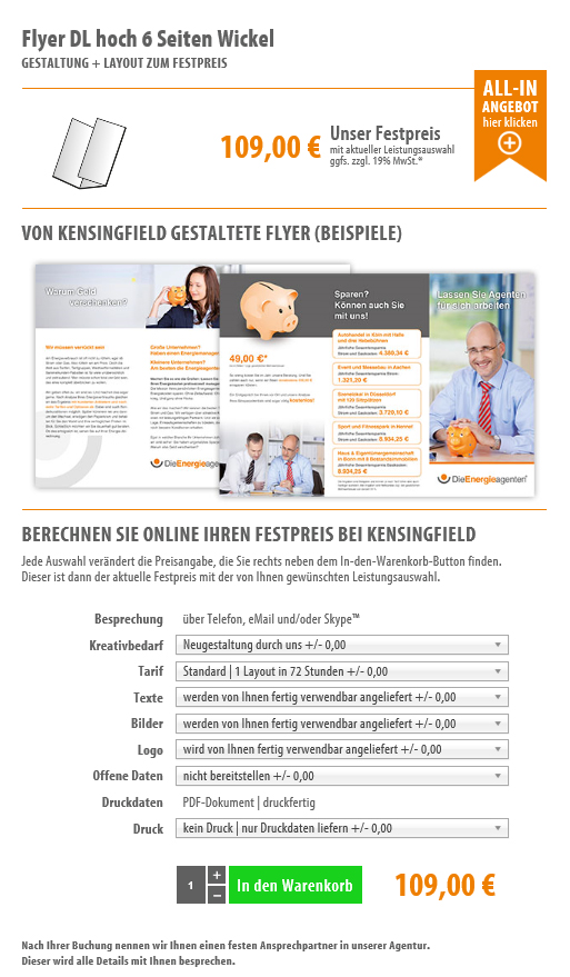 Flyer DL hoch 6 Seiten Wickel