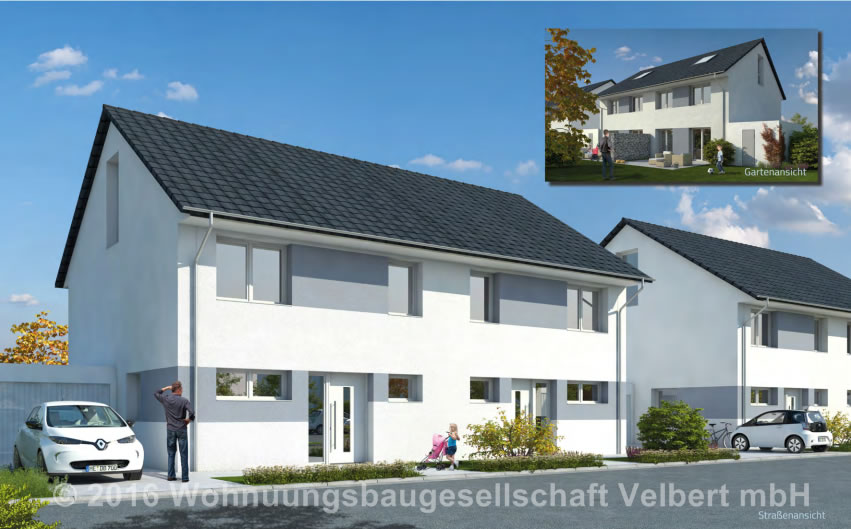 Die Häuser sind eine Ausstattungsvariante, basierend auf dem Doppelhaus?Baden?von Heinz von Heiden (