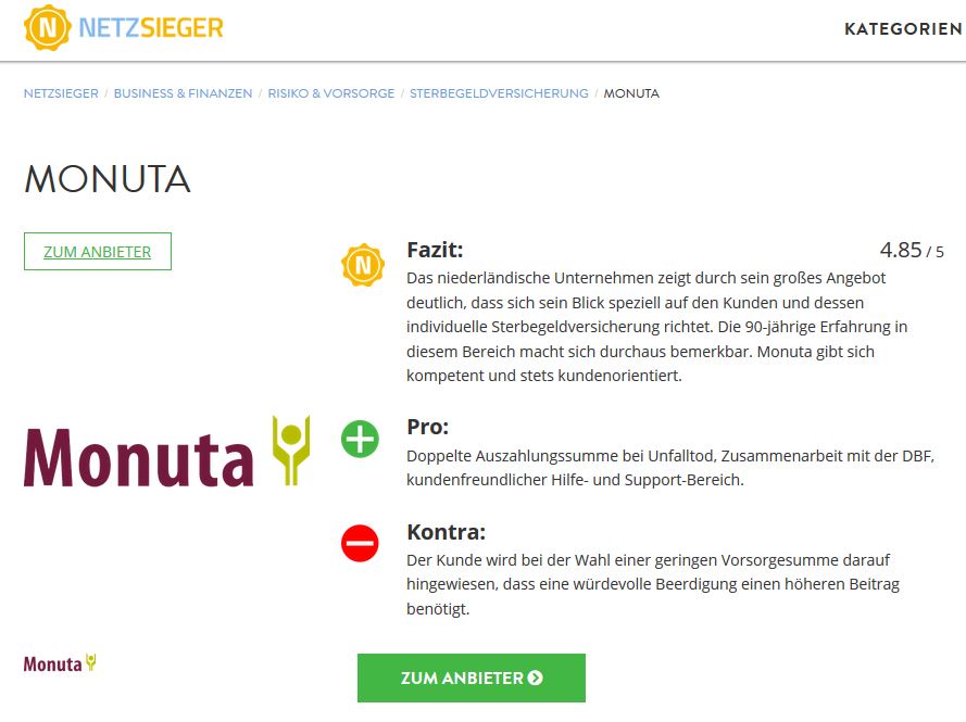 Screenshot Testergebnis"Netzsieger" Screenshot Testergebnis"Netzsieger"
