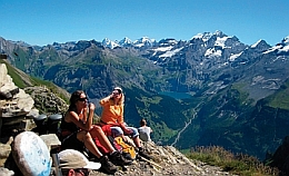 Pause auf dem Bärentrek, Schweiz Pause auf dem Bärentrek, Schweiz