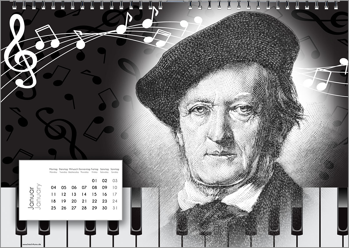 Wagner im Komponisten-Kalender. 11 weitere Spitzen-Komponisten in einem der Stile der unterschiedlic Wagner im Komponisten-Kalender. 11 weitere Spitzen-Komponisten in einem der Stile der unterschiedlic