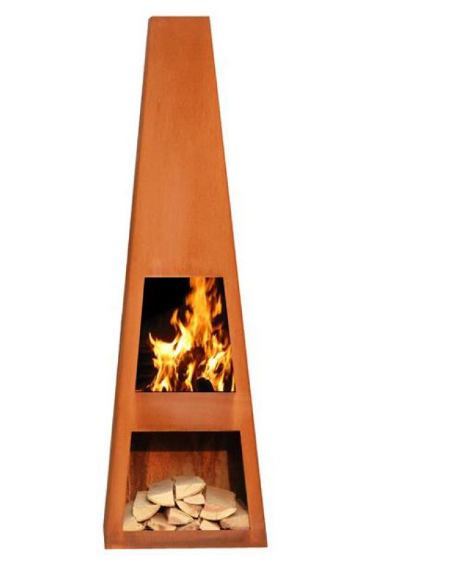 Gartendeko: Feuerstelle aus Corten-Stahl mit Edelrost