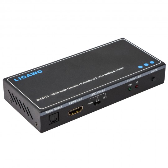 Ligawo ® 6518773 HDMI zu HDMI + 5.1 DAC Cinch Decoder + Toslink + EDID Ligawo ® 6518773 HDMI zu HDMI + 5.1 DAC Cinch Decoder + Toslink + EDID