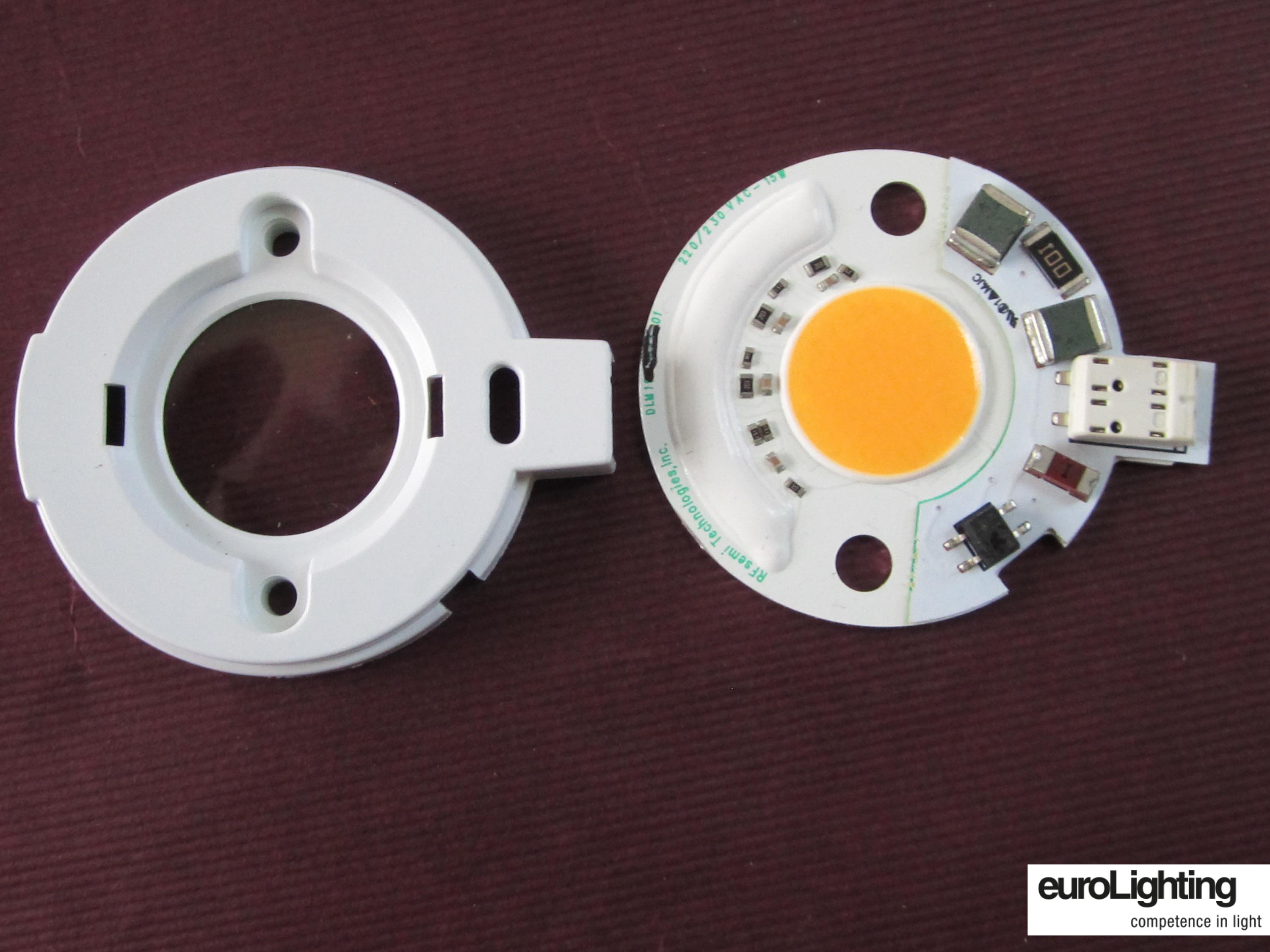 Ansicht eines Zhaga-Moduls von euroLighting in 230 V AC-Technik Ansicht eines Zhaga-Moduls von euroLighting in 230 V AC-Technik