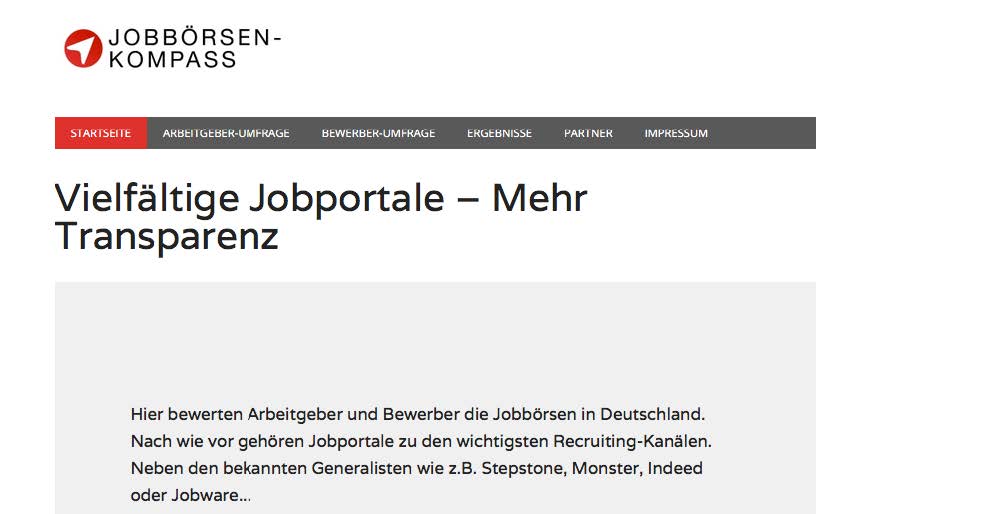 Homepage des Jobbörsen-Kompass