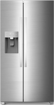 Mit praktischem Wasser- und Eiswürfelspender: das Side-by-Side-Modell SBS 535 A++ ELIW von Hisense