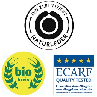 Auszeichnungen für POLOLO: IVN Naturleder, bio kreis, ECARF Auszeichnungen für POLOLO: IVN Naturleder, bio kreis, ECARF