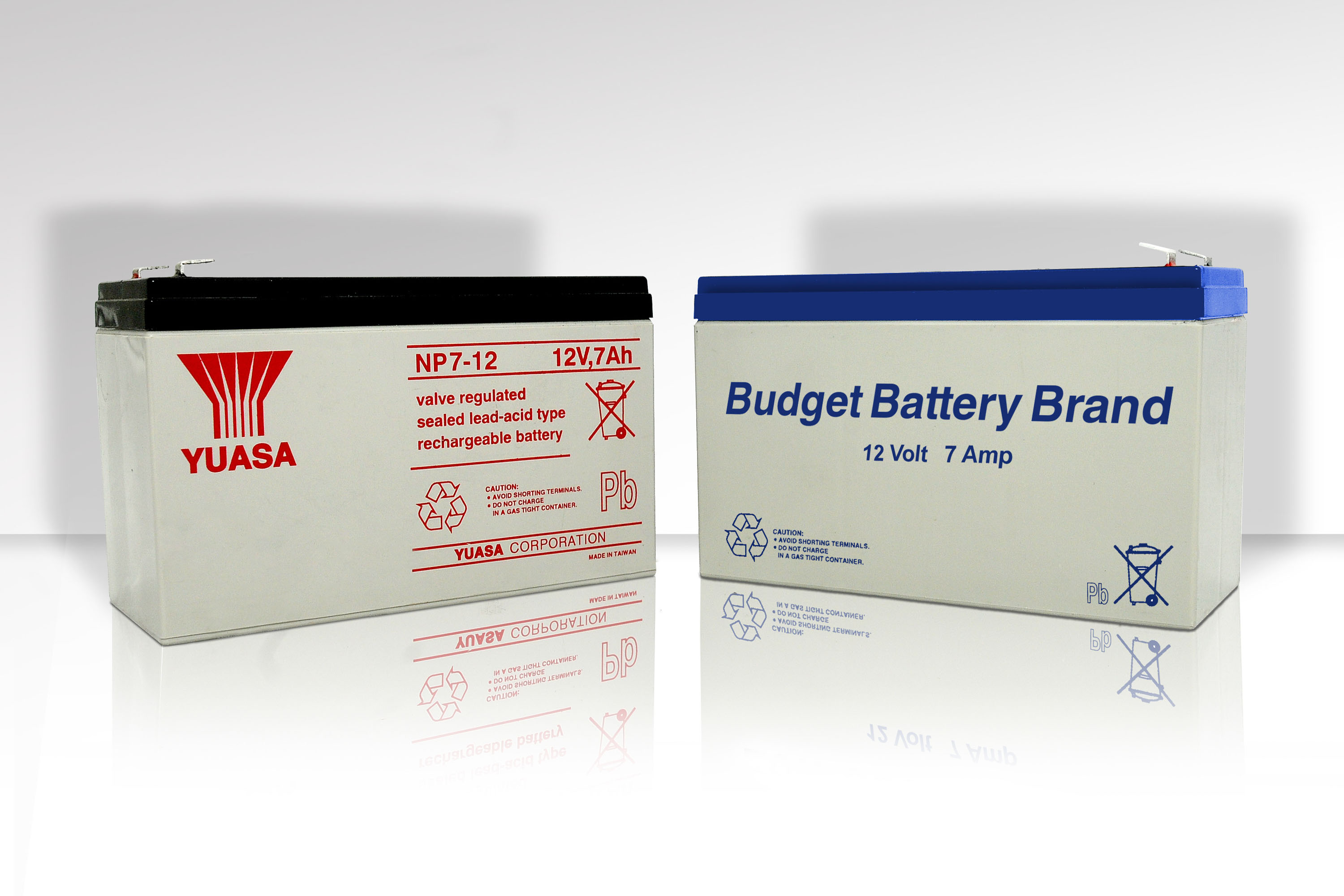 Qualitäts- vs. No-Name-Batterie: Zuverlässiger in Sicherheitssystemen ist z. B. die NP7-12 von YUASA Qualitäts- vs. No-Name-Batterie: Zuverlässiger in Sicherheitssystemen ist z. B. die NP7-12 von YUASA