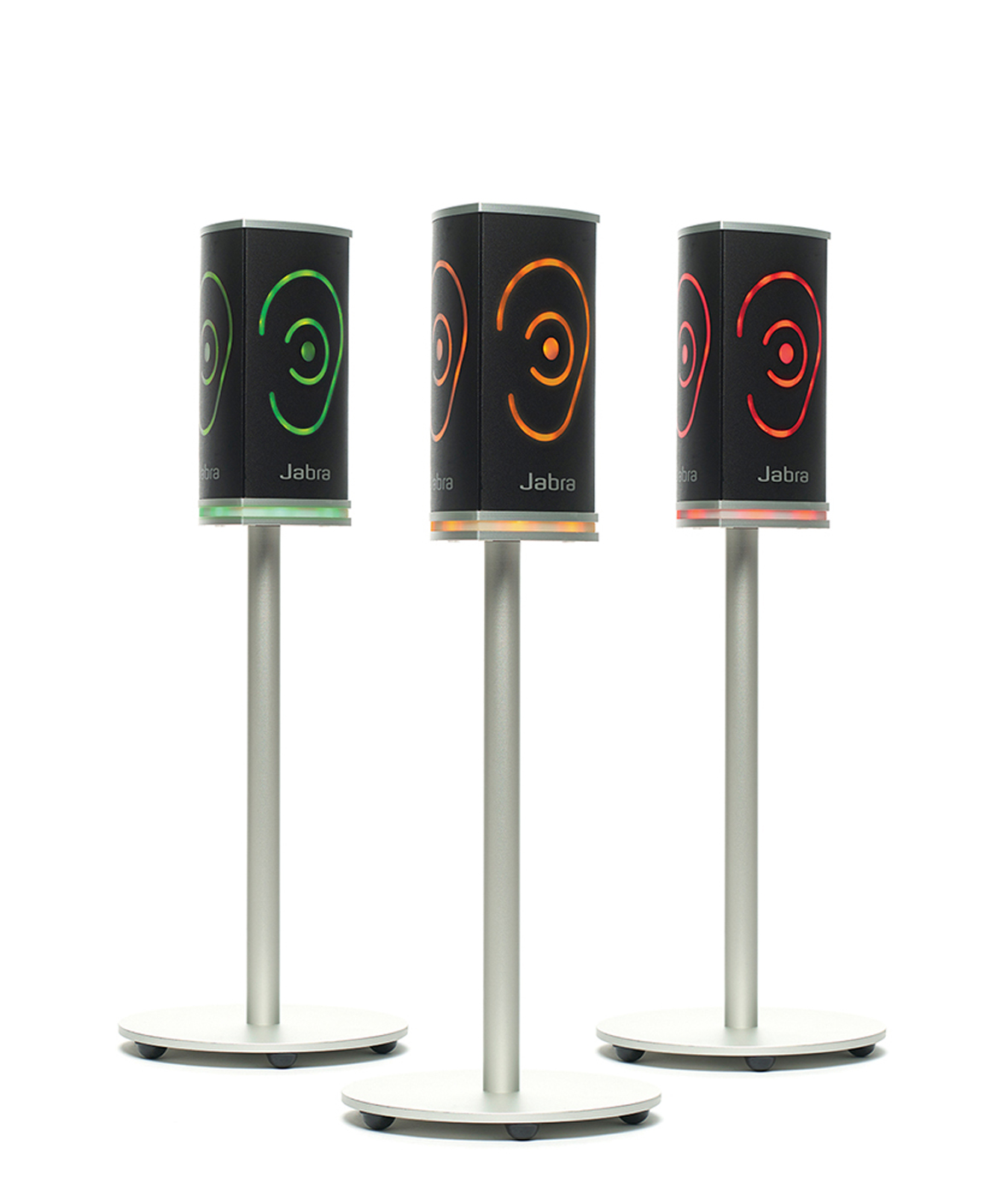 Der Jabra Noise Guide erfasst Lärm und visualisiert ihn mit farbigen LEDs (Bildquelle: GN Netcom Gmb Der Jabra Noise Guide erfasst Lärm und visualisiert ihn mit farbigen LEDs (Bildquelle: GN Netcom Gmb