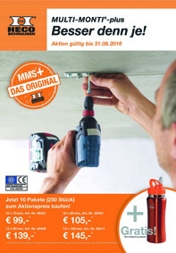 Besondere Verkaufsaktion: Schrauben günstiger, Trinkflasche gratis Besondere Verkaufsaktion: Schrauben günstiger, Trinkflasche gratis