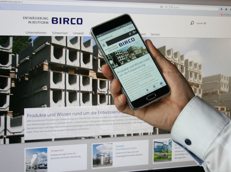 Die neue BIRCO Webseite mit Responsive Design für Desktop und Smartphone. (Bildquelle: BIRCO) Die neue BIRCO Webseite mit Responsive Design für Desktop und Smartphone. (Bildquelle: BIRCO)